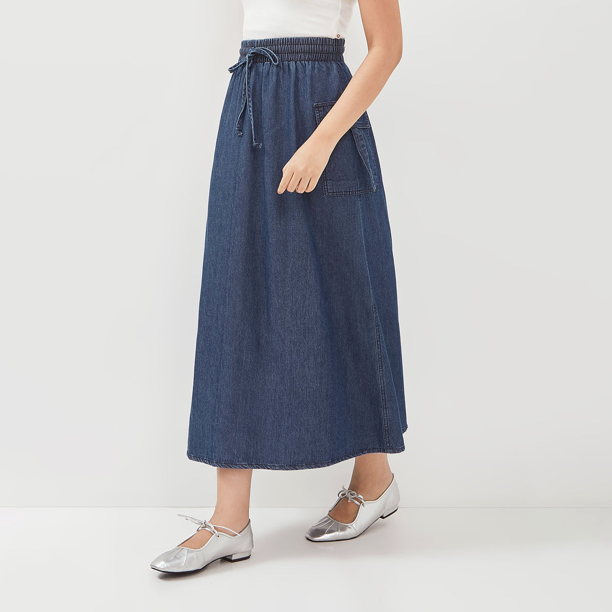 GRAPHIS Casual Denim Cargo Maxi Skirt – www.simplicity.co.id