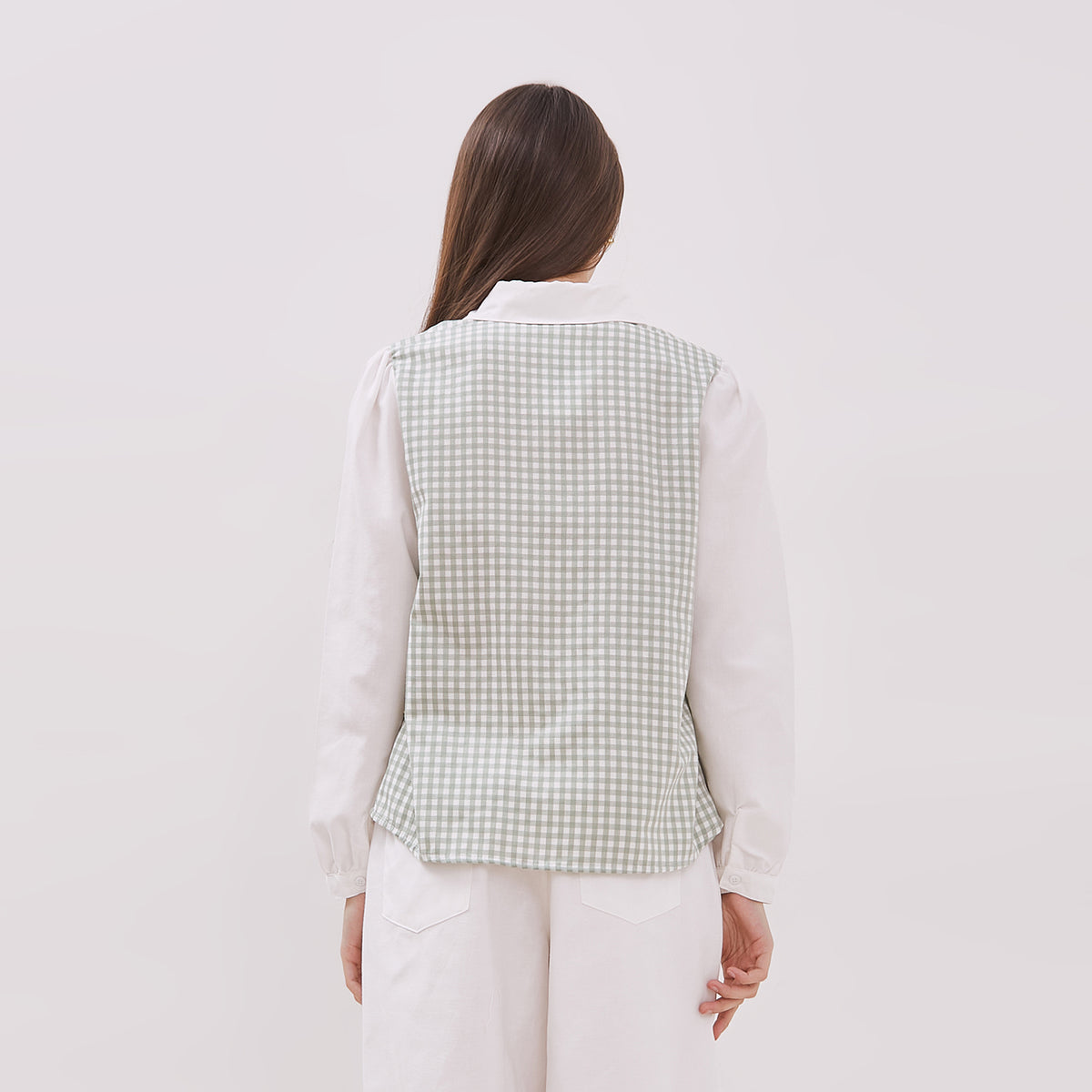 GRAPHIS Contrast Collar Gingham Shirt – www.simplicity.co.id