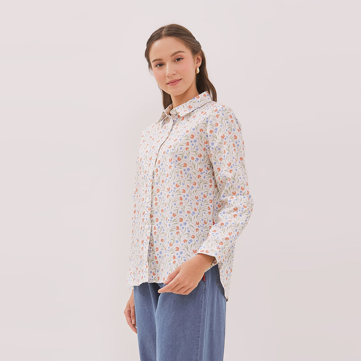 GRAPHIS Floral Print Basic Shirt – www.simplicity.co.id