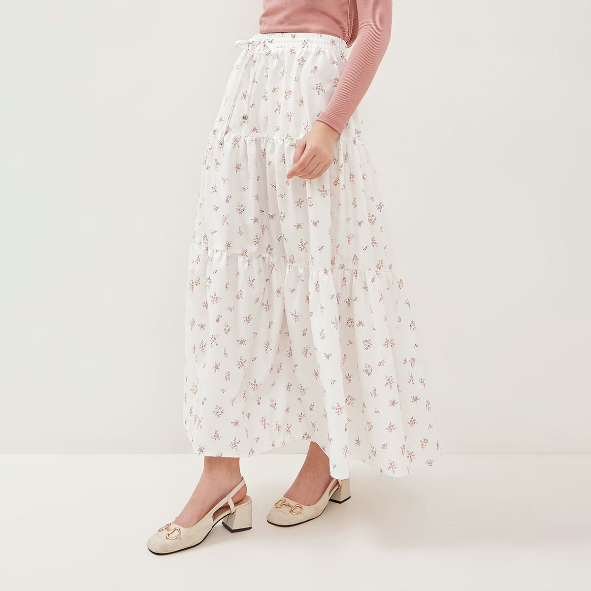 GRAPHIS Floral Frill Tiering Maxi Skirt – www.simplicity.co.id