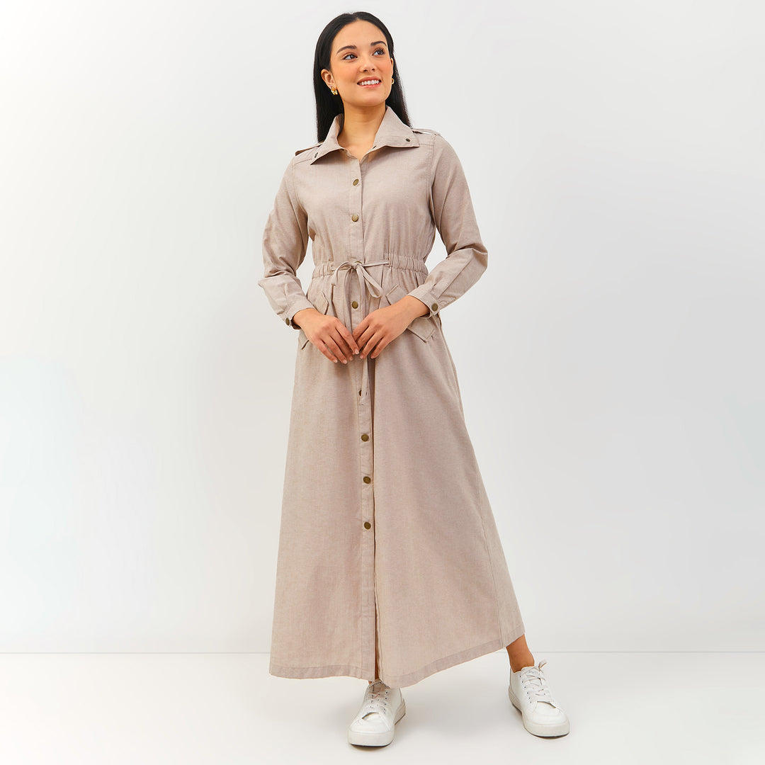 BAU NIA Notched collar A-line long dress BAU by Bride And You NIA