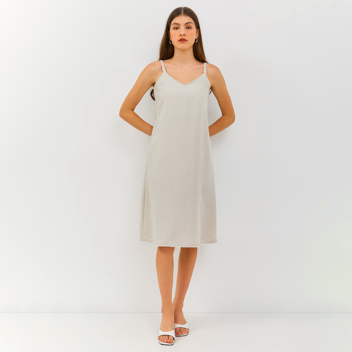 SIMPLICITY Pearl Trim Strap Mini Dress Overall – www.simplicity.co.id